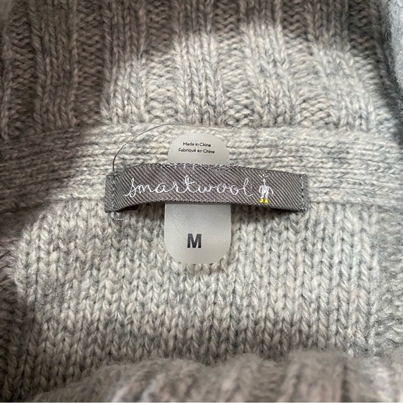 Smartwool full zipper mock neck grey wool blend women’s cardigan - Picture 4 of 12